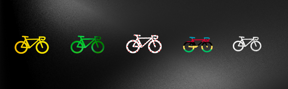 a row a spokey dokey bikes in TDF colours